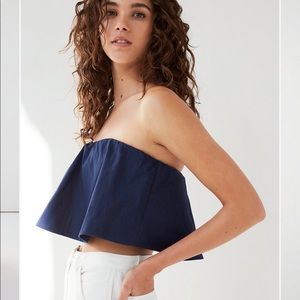 Wilfred Tube Top Blouse in S/Navy Blue